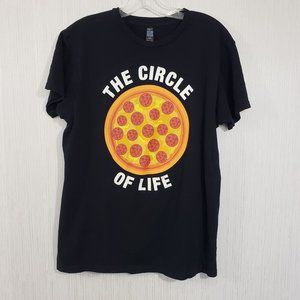 Direct Tees the circle of life pizza graphic short sleeve t-shirt
